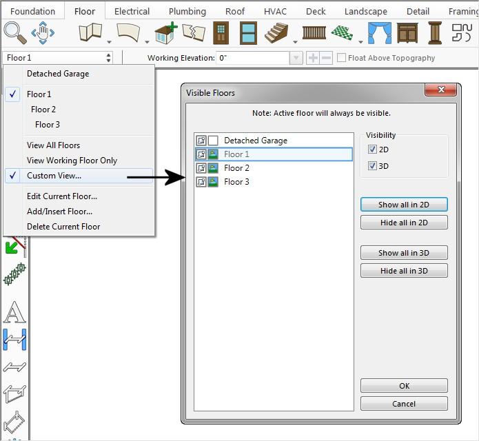 Floor Visibility Control example